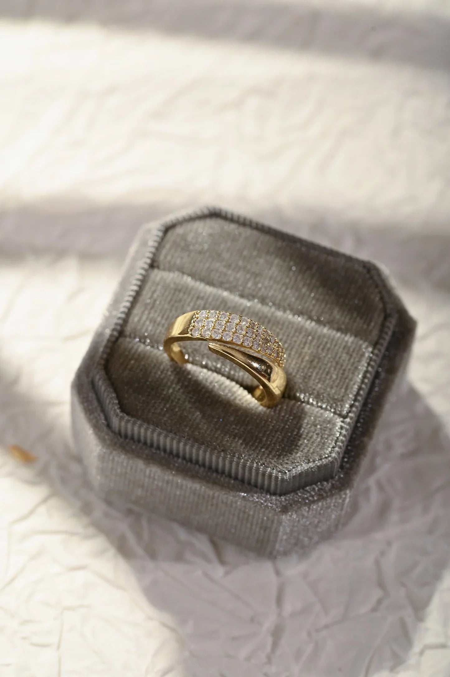 Sparkling Solidarity Ring — Adjustable Gold