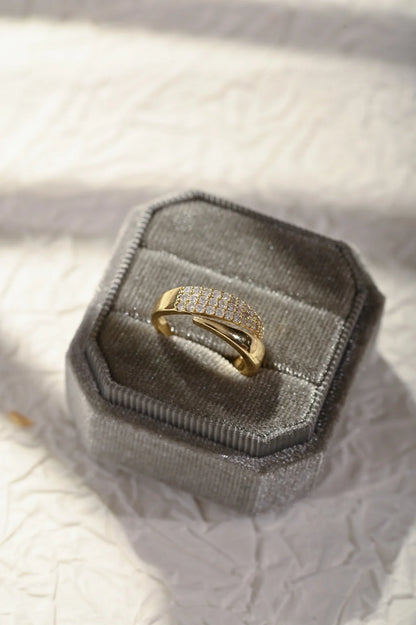Sparkling Solidarity Ring — Adjustable Gold