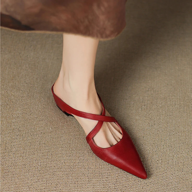 Aluna Genuine Leather Mules