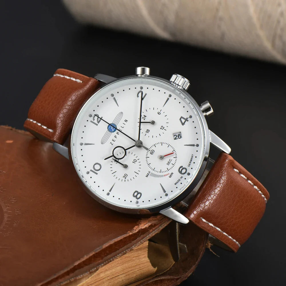 Ardenfort Classic Chronograph Watch — Leather-Strapped