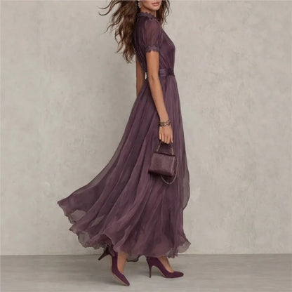 Incanto — Vintage Lace Chiffon Maxi Dress