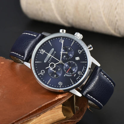 Ardenfort Classic Chronograph Watch — Leather-Strapped