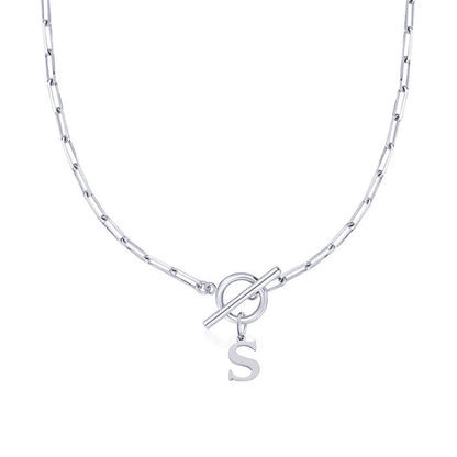 Initial Necklace — Paperclip Chain