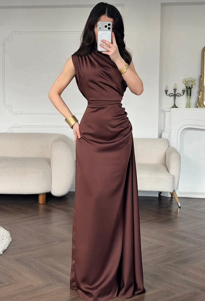 Ailinore — Sleeveless Elastic Taffeta Dress