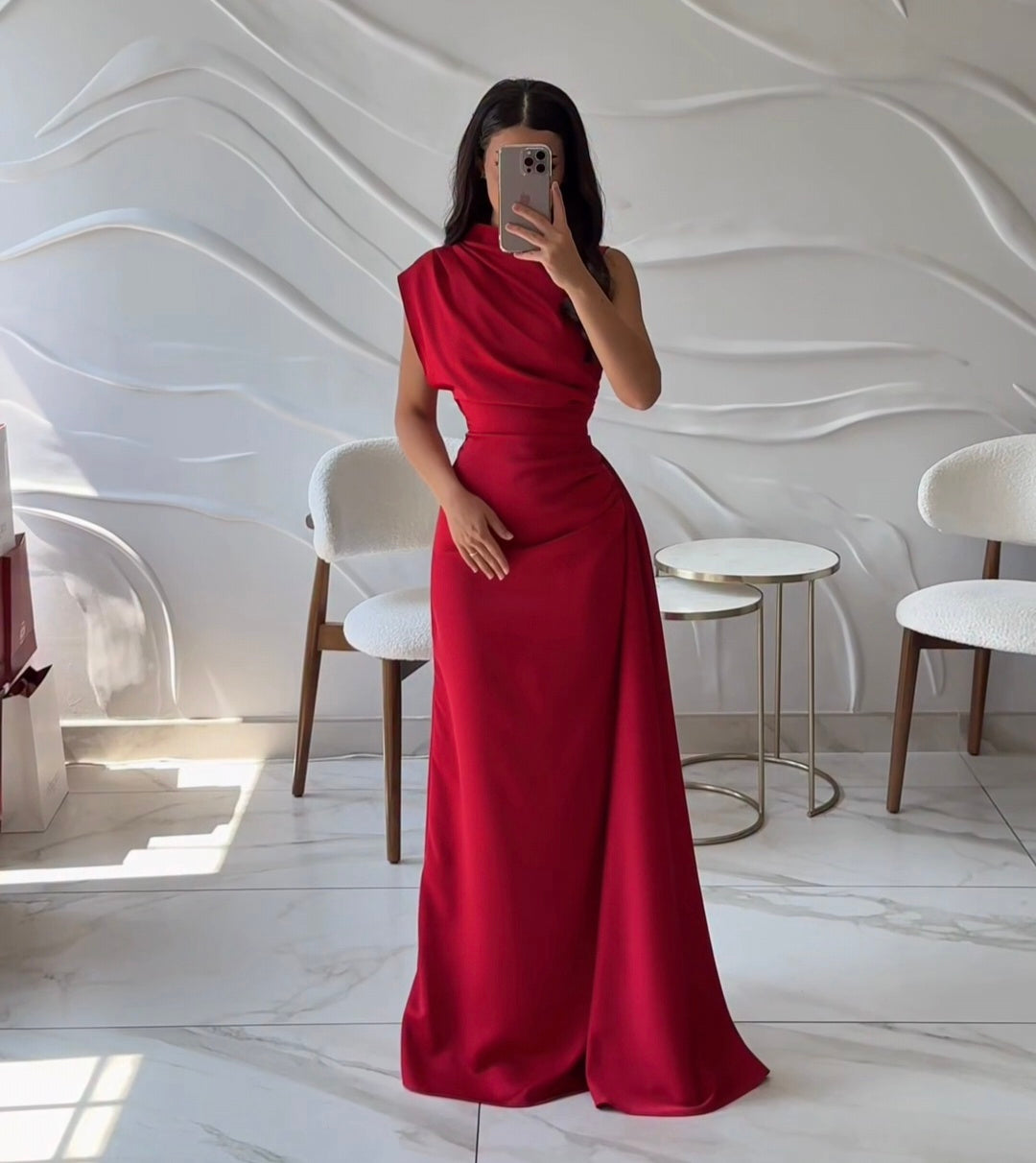 Ailinore — Sleeveless Elastic Taffeta Dress
