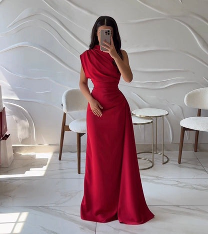 Ailinore — Sleeveless Elastic Taffeta Dress
