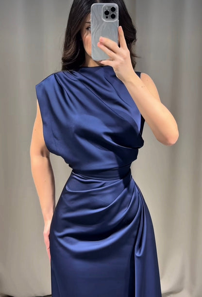 Ailinore — Sleeveless Elastic Taffeta Dress