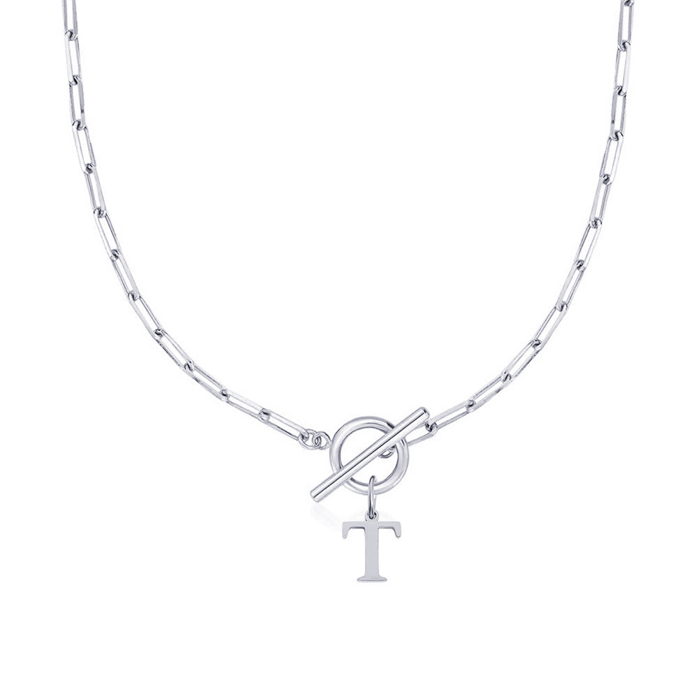 Initial Necklace — Paperclip Chain