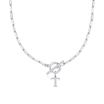 Initial Necklace — Paperclip Chain