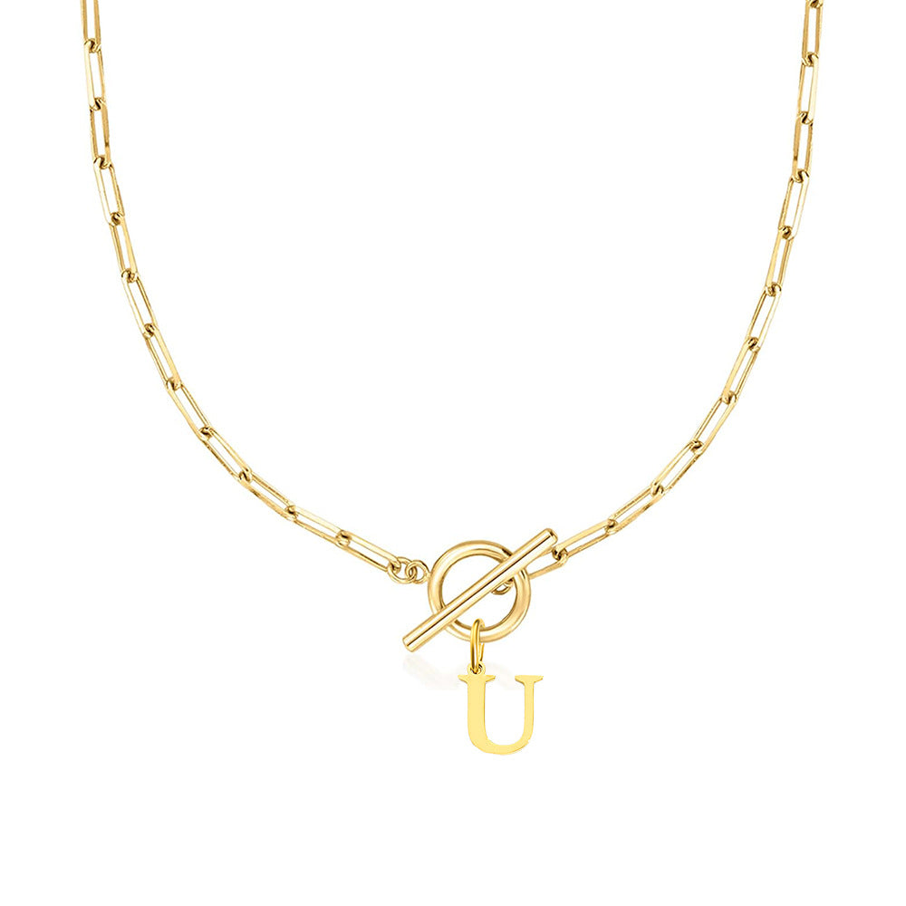 Initial Necklace — Paperclip Chain