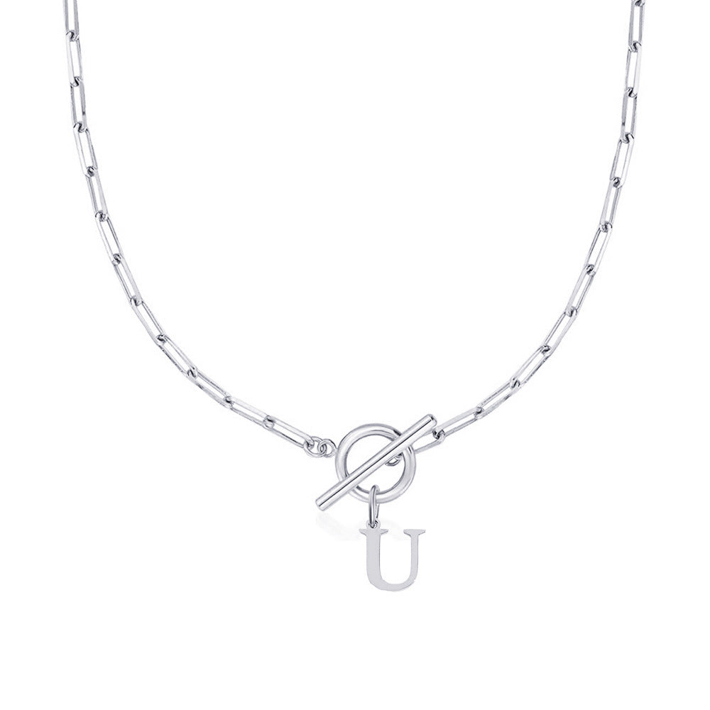 Initial Necklace — Paperclip Chain