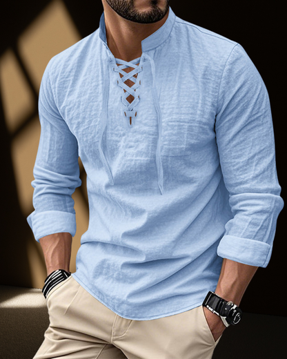 Renaissance Lace-Up V-Neck Shirt