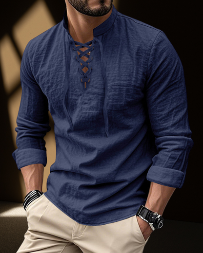 Renaissance Lace-Up V-Neck Shirt