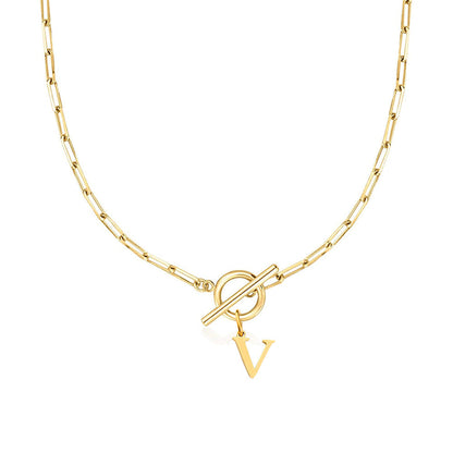 Initial Necklace — Paperclip Chain