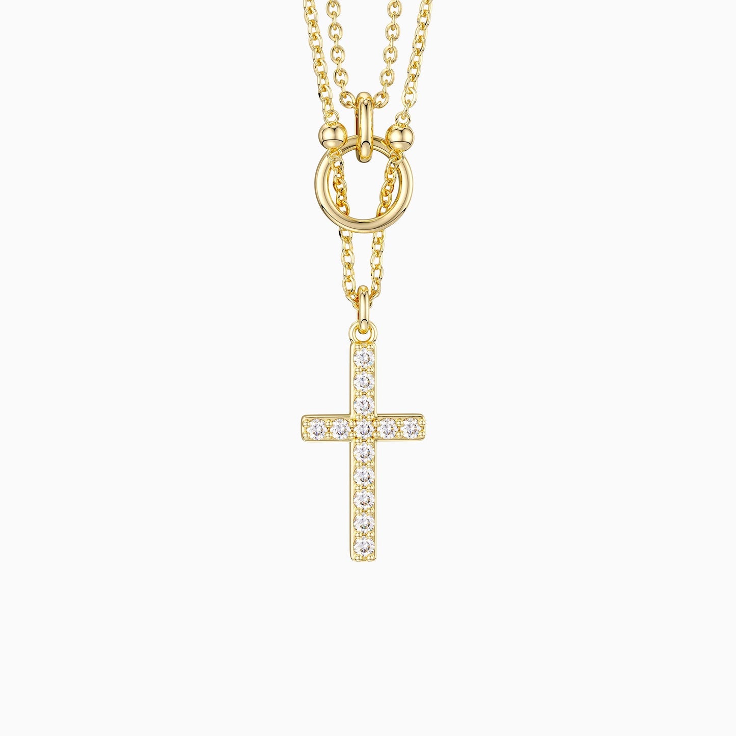 The Circle Cross — Gold Layered Faith Necklace