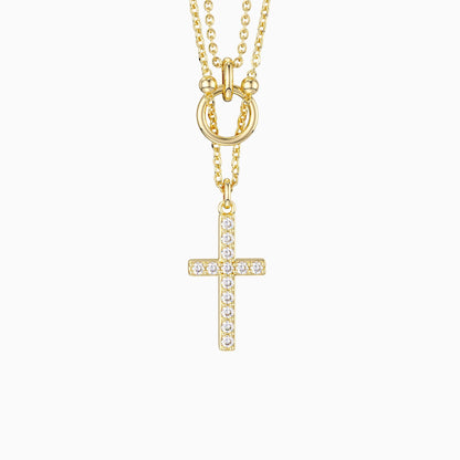 The Circle Cross — Gold Layered Faith Necklace