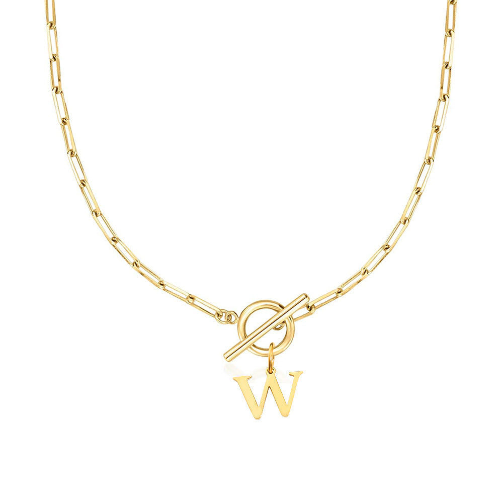 Initial Necklace — Paperclip Chain