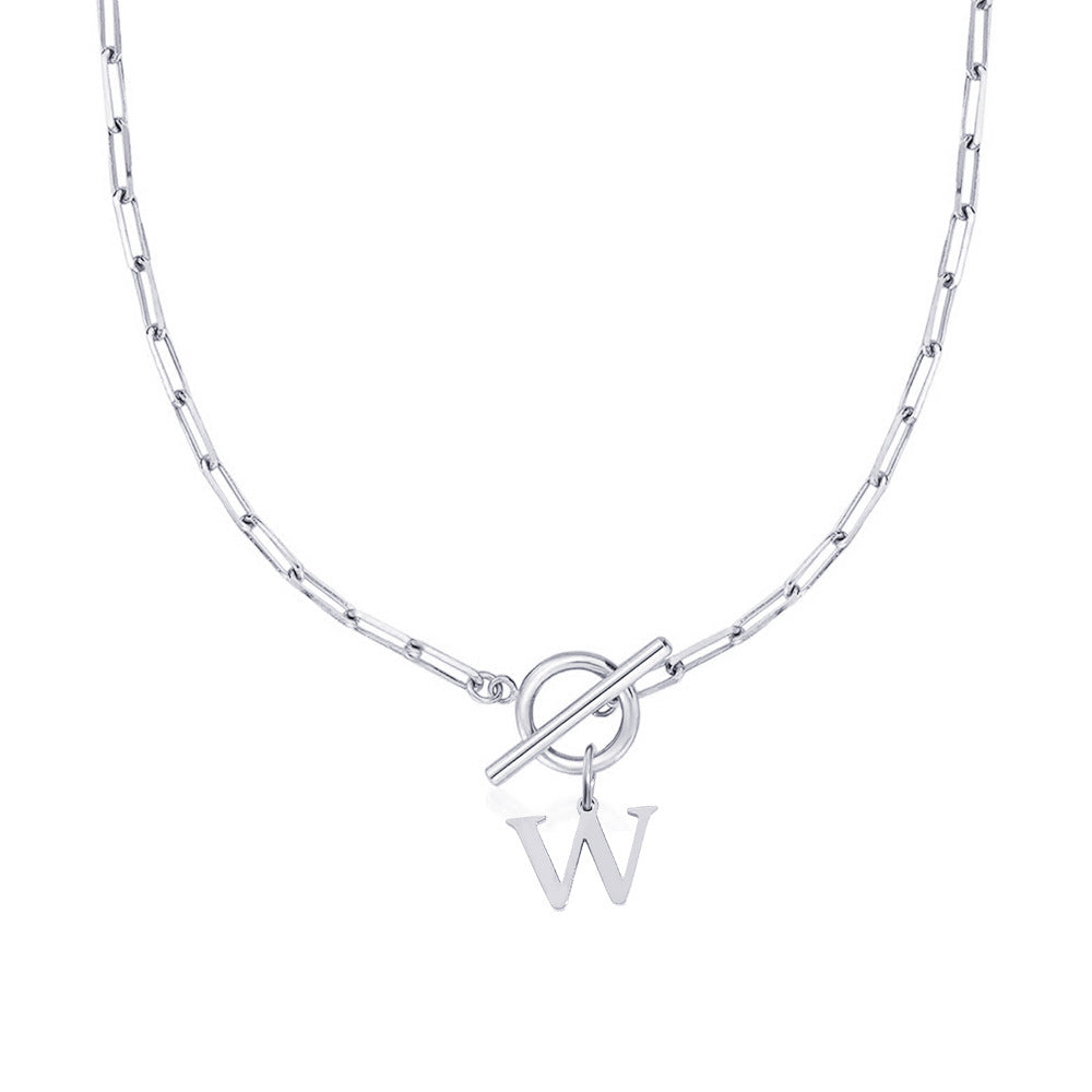Initial Necklace — Paperclip Chain