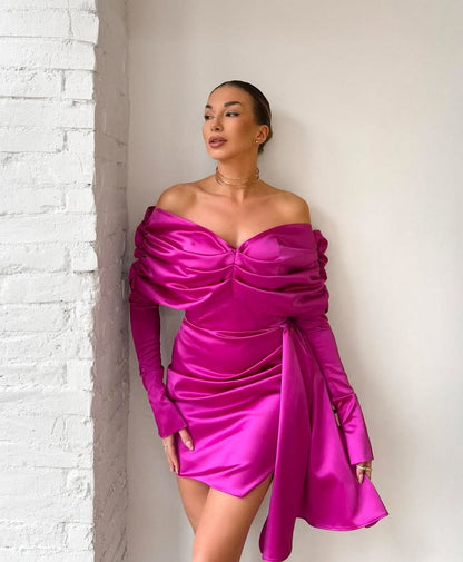 Ellia — Corseted Elastic Taffeta Dress