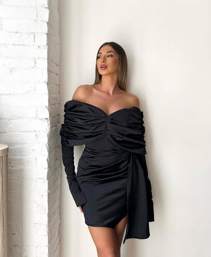 Ellia — Corseted Elastic Taffeta Dress