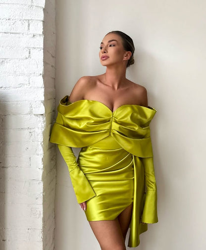 Ellia — Corseted Elastic Taffeta Dress