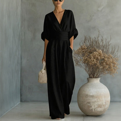 Granada — Belted Waist Wide Leg Jumpsuit