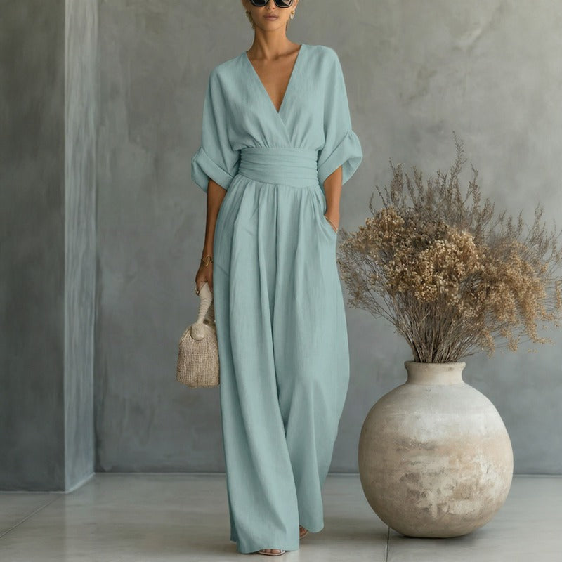 Granada — Belted Waist Wide Leg Jumpsuit