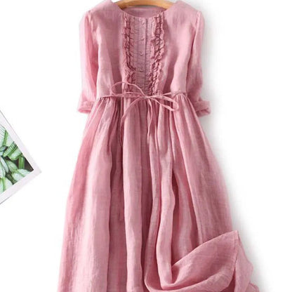 Livia - Comfortable Linen Maxi Dress