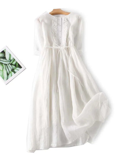 Livia - Comfortable Linen Maxi Dress