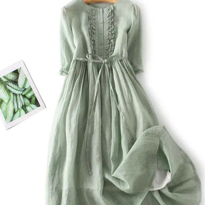 Livia - Comfortable Linen Maxi Dress