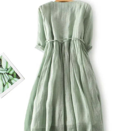 Livia - Comfortable Linen Maxi Dress