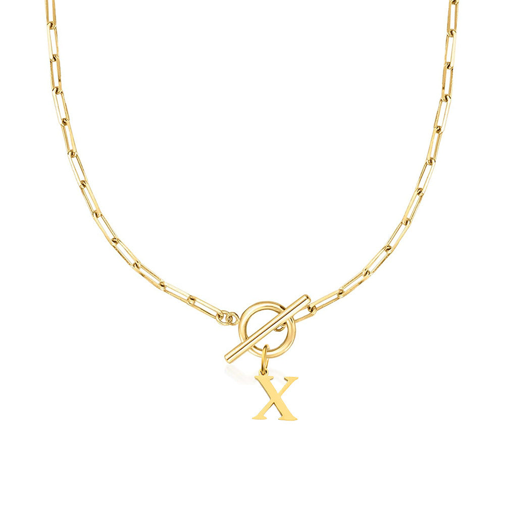 Initial Necklace — Paperclip Chain