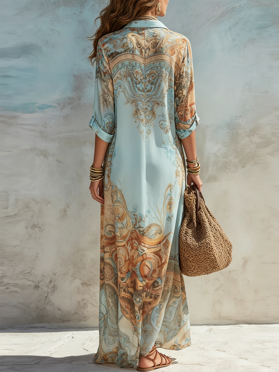 Cleo —  Mediterranean Linen Shirt Dress