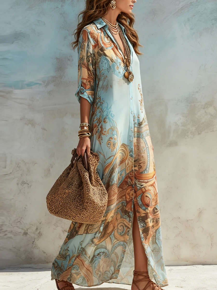 Lorna — Mediterranean Chemisier Dress