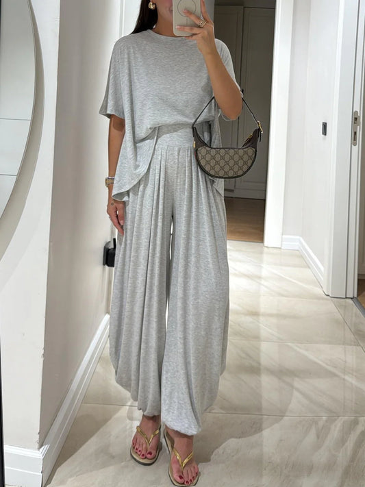 Solvane —  Loose-Fit Top & Wide-Leg Pants Set