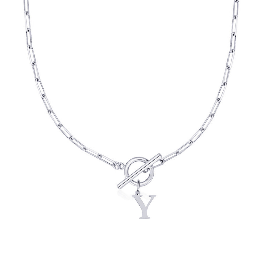 Initial Necklace — Paperclip Chain