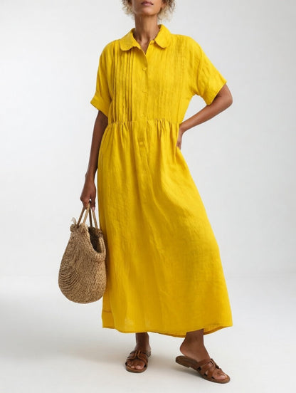 Lysandra — Fluid Cotton Shirt Dress