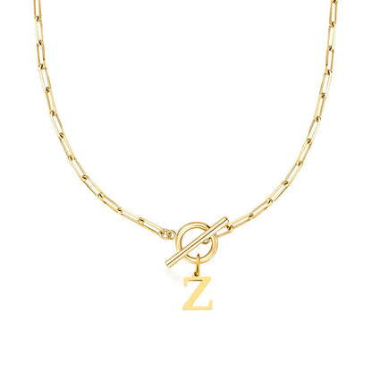 Initial Necklace — Paperclip Chain