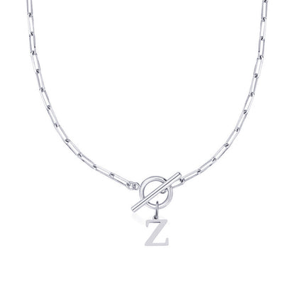 Initial Necklace — Paperclip Chain
