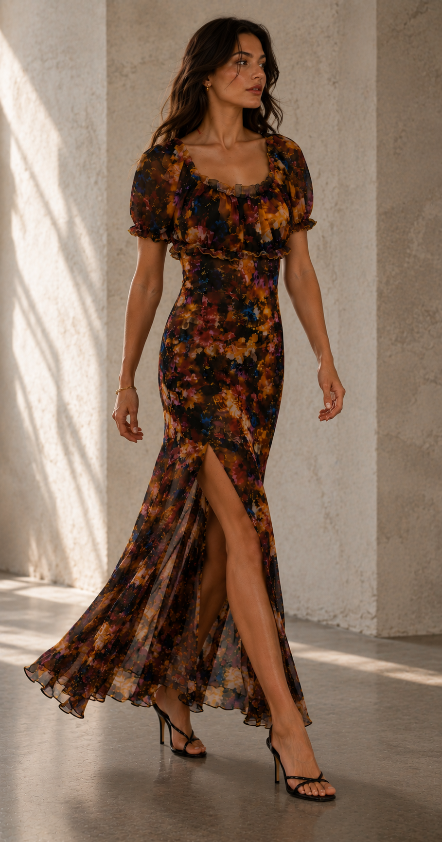 Venice — Draped Silk-Knit Evening Gown