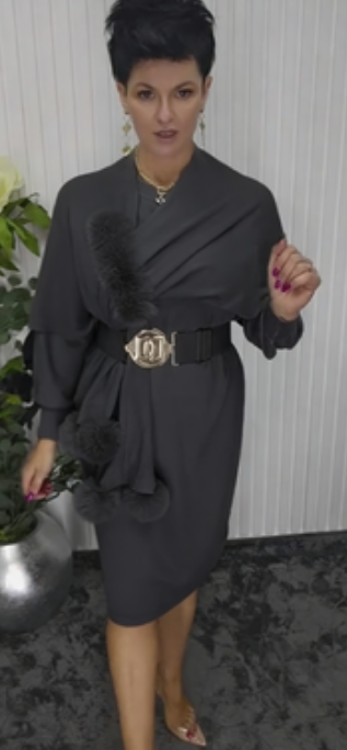 Noréa Plush Accent Long Sleeve Dress