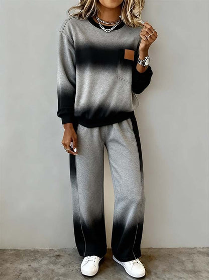 Women's Casual Set - Stylish Gradient Design
