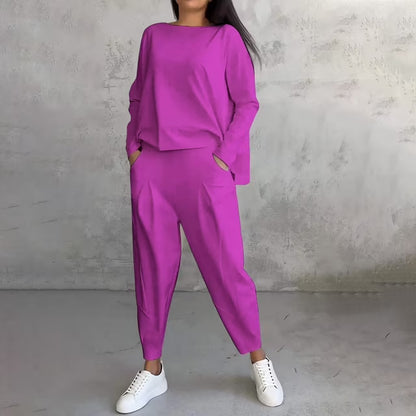 Cotonné — Cotton Asymmetric Sweatshirt & Trouser Set