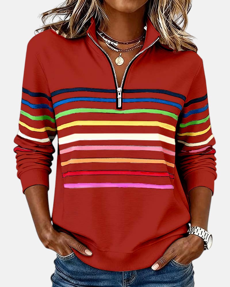 Nina - Comfortable Striped Jumper