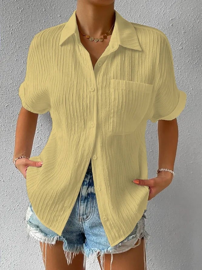 Céline — Shirt-Collar Buttoned Loose-Fit Blouse