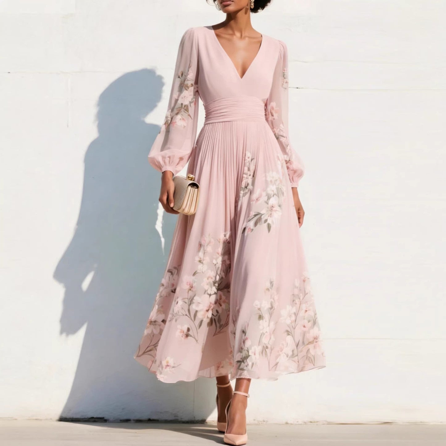 Aurelia — V-Neck Midi Dress