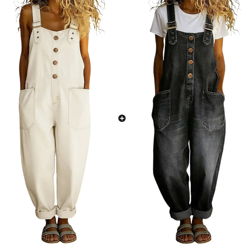 Denvra  —  Denim Overall with Vintage Buckles