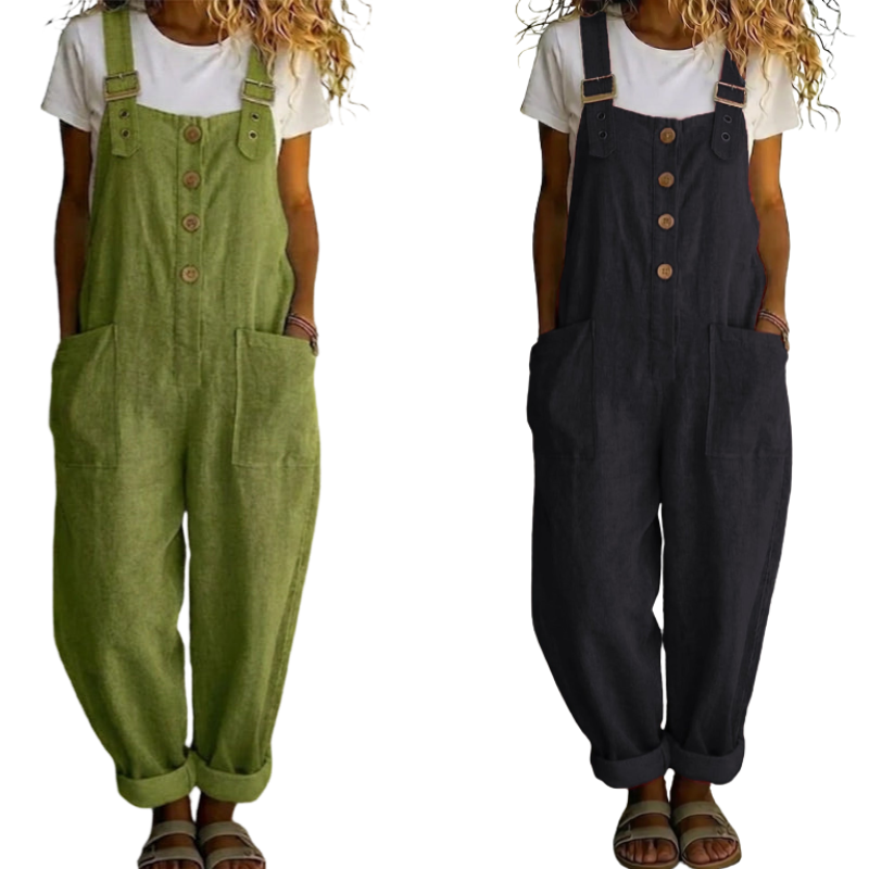 Nera — Button-Front Casual Overall