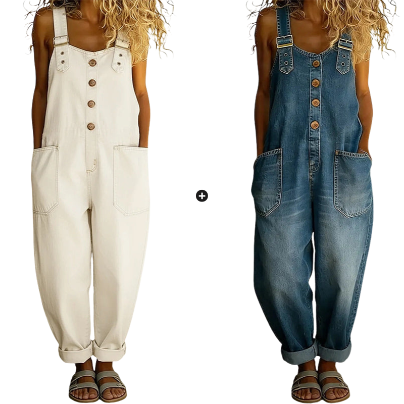 Denvra  —  Denim Overall with Vintage Buckles