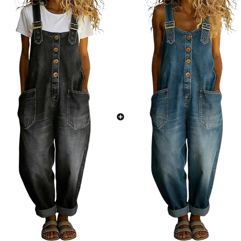 Denvra  —  Denim Overall with Vintage Buckles